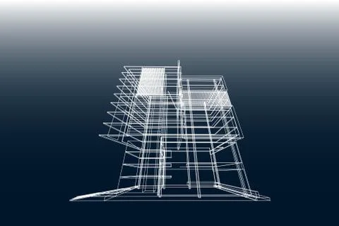 Architecture abstract, 3d illustration 스톡 일러스트
