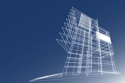 Architecture abstract, 3d illustration 스톡 일러스트