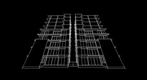 Architecture abstract, 3d illustration Stock Illustration