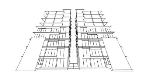 Architecture abstract, 3d illustration Stock Illustration
