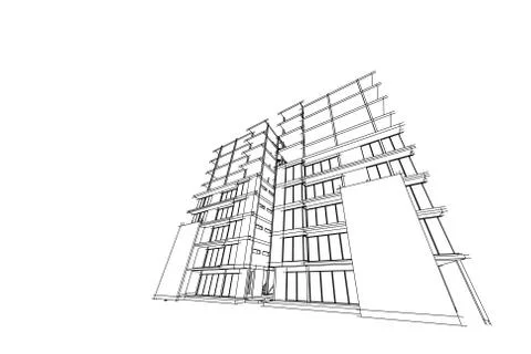 Architecture abstract, 3d illustration 스톡 일러스트