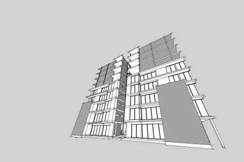 Architecture abstract, 3d illustration Stock Illustration
