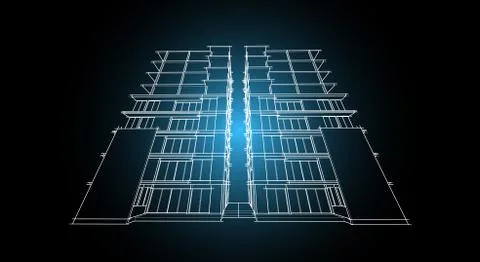 Architecture abstract, 3d illustration Stock Illustration
