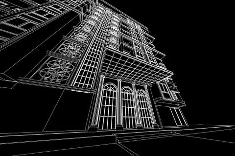 Architecture abstract, 3d illustration Stock Illustration