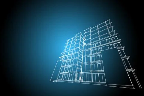 Architecture abstract, 3d illustration Stock Illustration