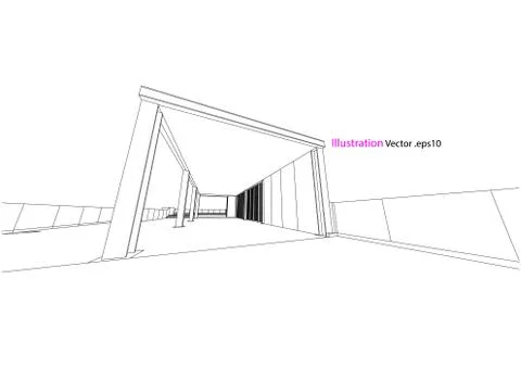 Architecture abstract, 3d illustration Stock Illustration