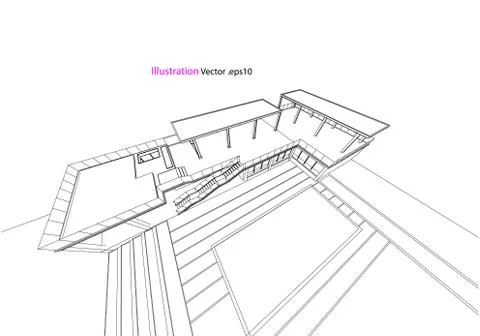 Architecture abstract, 3d illustration Stock Illustration