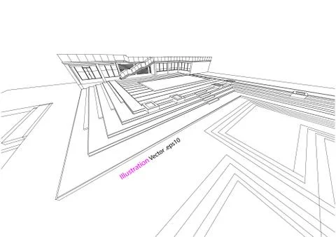 Architecture abstract, 3d illustration Stock Illustration