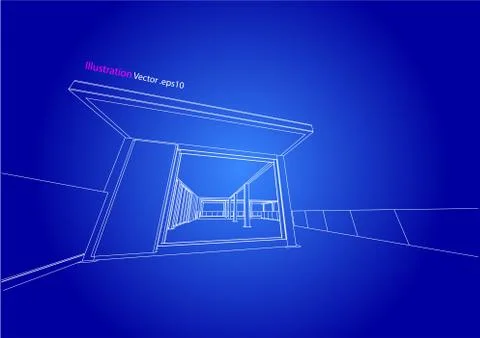 Architecture abstract, 3d illustration Stock Illustration