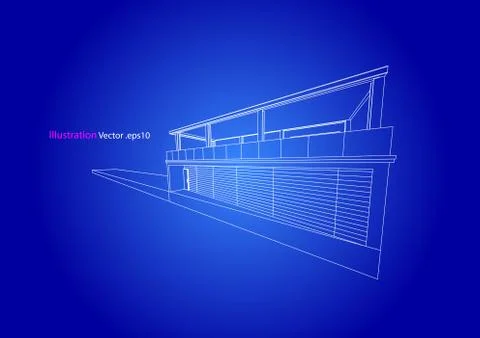 Architecture abstract, 3d illustration Stock Illustration