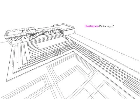 Architecture abstract, 3d illustration Stock Illustration