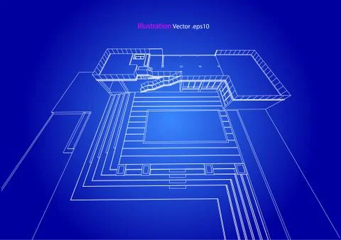 Architecture abstract, 3d illustration Stock Illustration