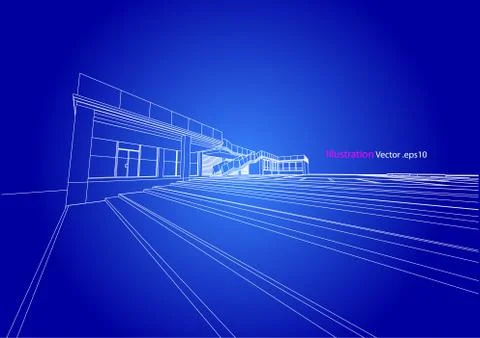 Architecture abstract, 3d illustration Stock Illustration