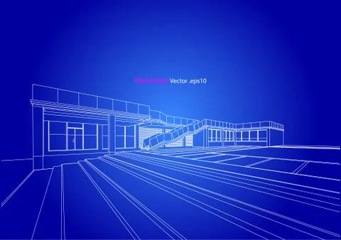 Architecture abstract, 3d illustration Stock Illustration