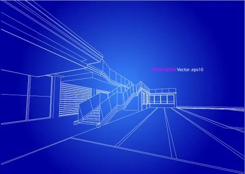 Architecture abstract, 3d illustration Stock Illustration