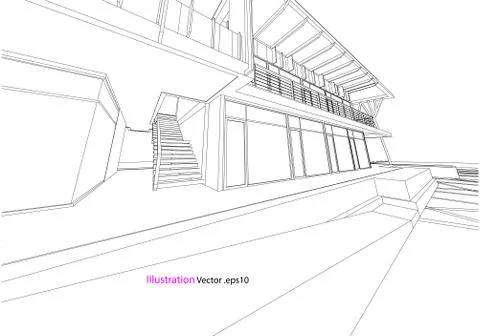 Architecture abstract, 3d illustration Stock Illustration