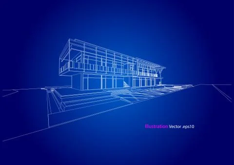 Architecture abstract, 3d illustration Stock Illustration