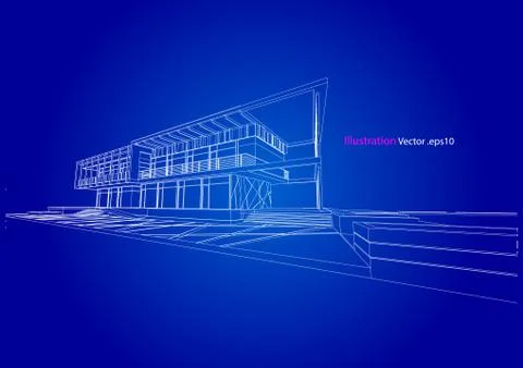 Architecture abstract, 3d illustration 스톡 일러스트