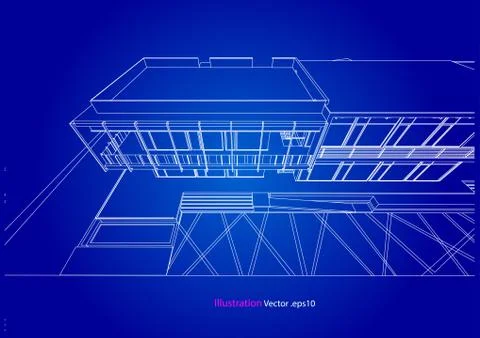 Architecture abstract, 3d illustration Stock Illustration