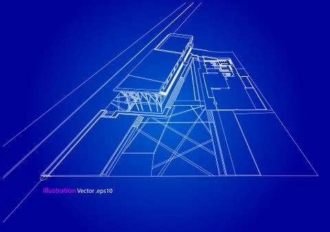Architecture abstract, 3d illustration Stock Illustration