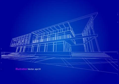 Architecture abstract, 3d illustration Stock Illustration