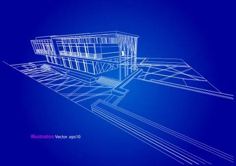 Architecture abstract, 3d illustration 스톡 일러스트