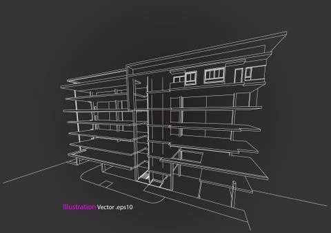 Architecture abstract, 3d illustration Stock Illustration