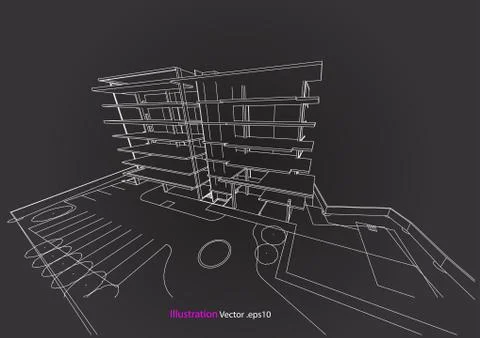 Architecture abstract, 3d illustration 스톡 일러스트