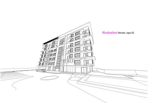 Architecture abstract, 3d illustration Stock Illustration