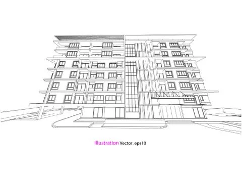 Architecture abstract, 3d illustration Illustrazione stock