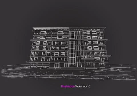 Architecture abstract, 3d illustration Stock Illustration