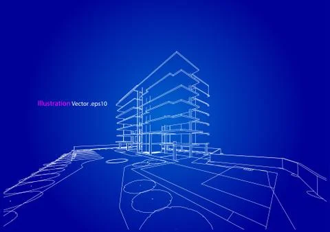 Architecture abstract, 3d illustration Stock Illustration
