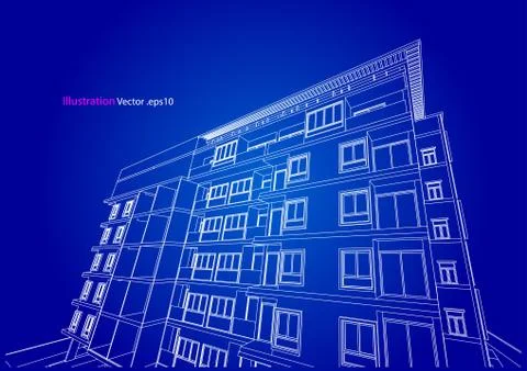 Architecture abstract, 3d illustration Stock Illustration