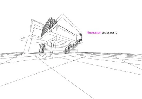 Architecture abstract, 3d illustration Stock Illustration