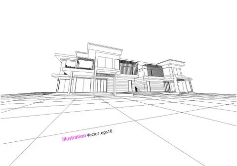 Architecture abstract, 3d illustration Stock Illustration