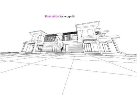 Architecture abstract, 3d illustration Stock Illustration