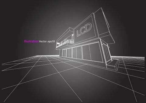 Architecture abstract, 3d illustration Stock Illustration