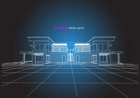 Architecture abstract, 3d illustration Stock Illustration