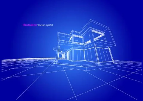 Architecture abstract, 3d illustration Stock Illustration