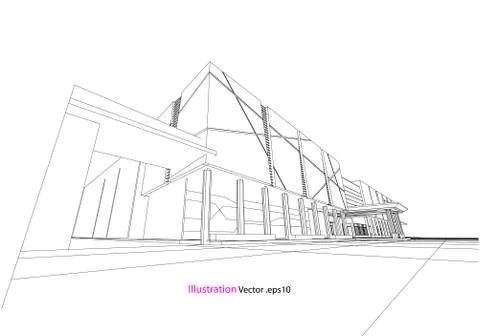 Architecture abstract, 3d illustration 스톡 일러스트