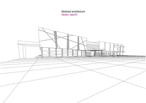 Architecture abstract, 3d illustration Stock Illustration