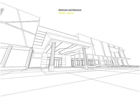 Architecture abstract, 3d illustration Stock Illustration