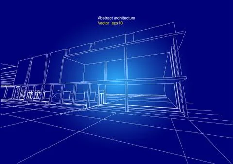 Architecture abstract, 3d illustration Illustrazione stock
