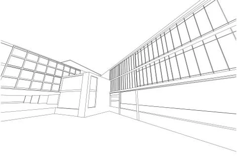 Architecture abstract, 3d illustration Stock Illustration