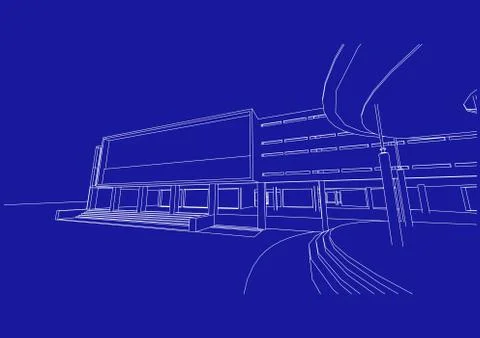 Architecture abstract, 3d illustration Stock Illustration