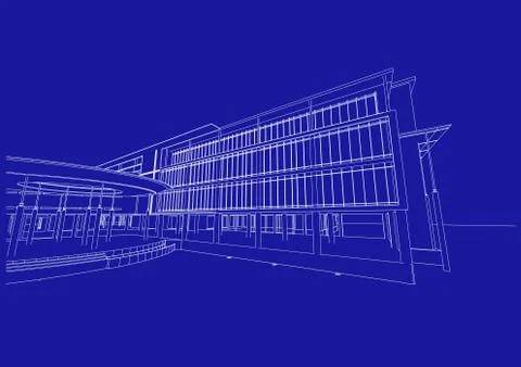 Architecture abstract, 3d illustration Stock Illustration
