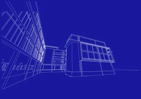 Architecture abstract, 3d illustration Stock Illustration