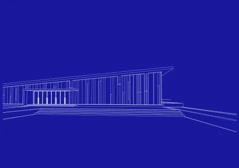 Architecture abstract, 3d illustration Illustrazione stock
