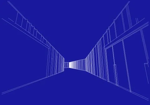 Architecture abstract, 3d illustration Stock Illustration
