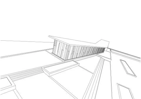 Architecture abstract, 3d illustration 스톡 일러스트
